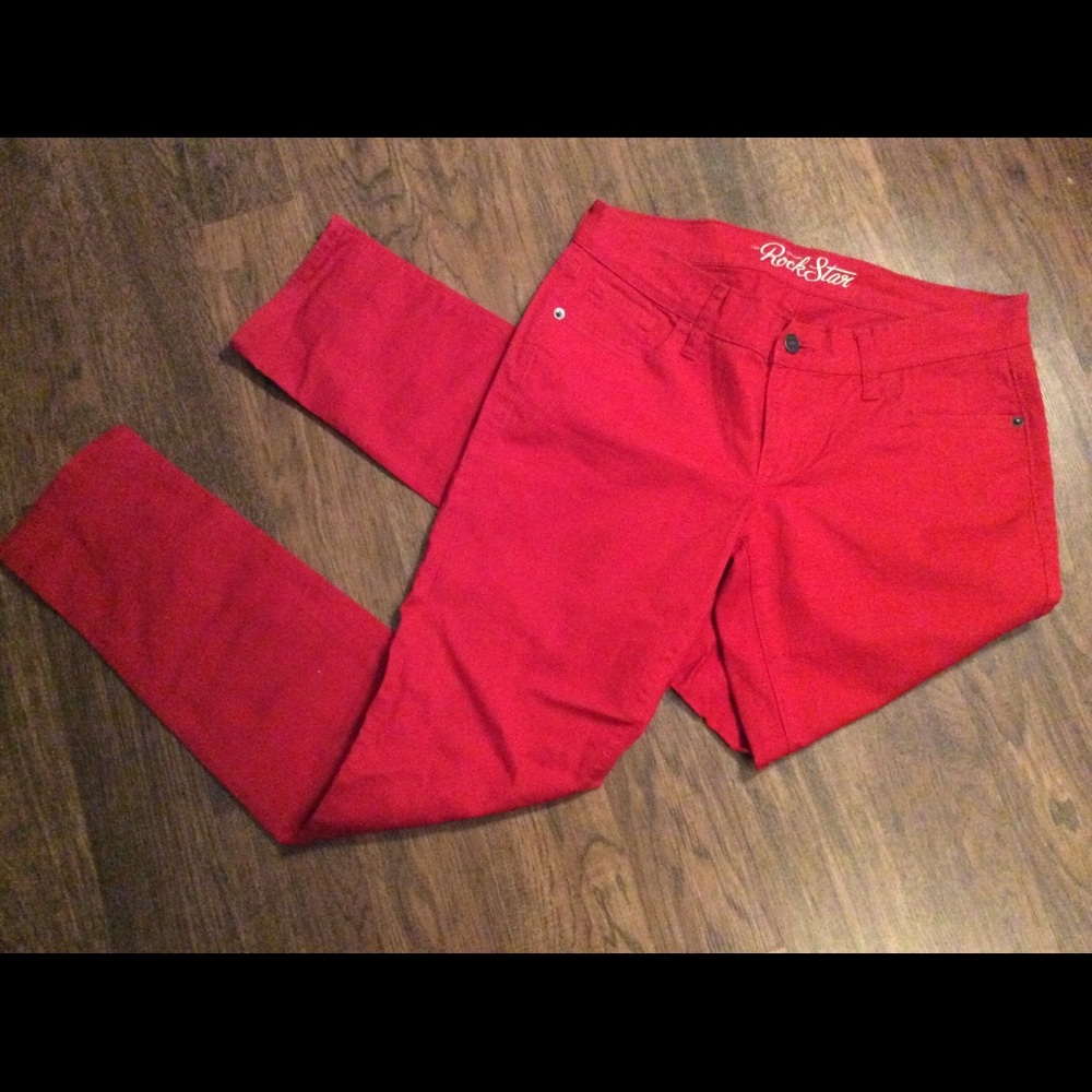 Old Navy Red Rockstar Jeans